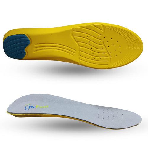 Dr Foot Gel Insoles Pair | For Walking, Running, Sports Shoes | All Day Comfort Shoe Inserts With Dual Gel Technology | Ideal Full-Length Sole For Every Shoe For Unisex- 1 Pair (Size - L) (Pack of 3)