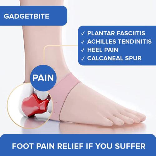 Dr Foot Anti Crack Silicone Gel Heel Pad Socks | For Heel Swelling Pain Relief, Dry Hard, Cracked Heels Repair Cream Foot Care | For Both Men & Women | Half-length - 1 Pair (Free Size) (Pack of 5)