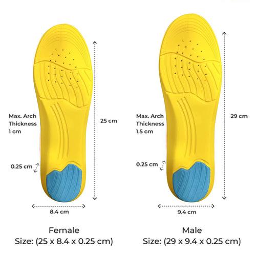 Dr Foot Gel Insoles Pair | For Walking, Running, Sports Shoes | All Day Comfort Shoe Inserts With Dual Gel Technology | Ideal Full-Length Sole For Every Shoe For Unisex- 1 Pair (Size - M) (Pack of 2)