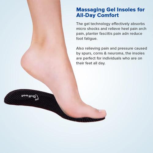 Dr Foot Arch Support Gel Insole Pair | For All-Day Comfort | Shoe Inserts for Flat Feet, High Arch, Foot Pain | Full-Length Orthotics | For Men & Women – 1 Pair (Small Size) (Pack of 2)