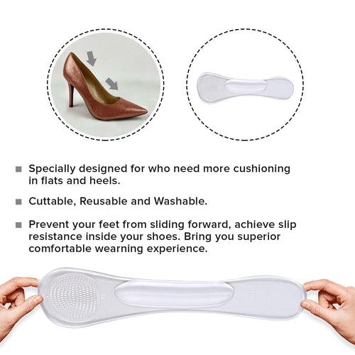 Dr Foot Invisible Cushioning Insoles for High Heels | Designed for Women | Foot Pain Relief from High Heels | Clear Gel, Slim Design | Ultra-Soft Gel Arch | Shifts Pressure Off Ball of Foot - 1 Pair