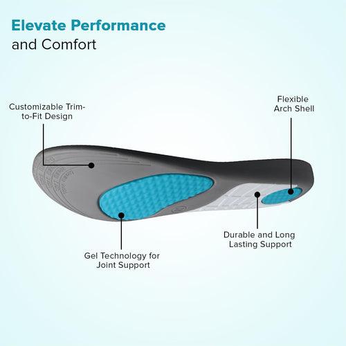 Dr Foot Sport Insole | Support Shock Absorption, Cushioning Sports | Enhance Performance and Comfort for Running, Hiking, Working | Fits Running Shoes | For Men & Women - 1 Pair (Medium Size)