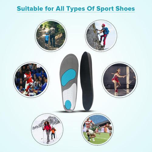 Dr Foot Sport Insole | Support Shock Absorption, Cushioning Sports | Enhance Performance and Comfort for Running, Hiking, Working | Fits Running Shoes | For Men & Women - 1 Pair (Medium Size)