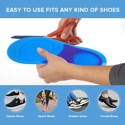 Dr Foot Energizing Comfort with Massaging Gel Insoles | TPE Insoles For Softness And Breathability | Revitalize Your Feet with Comfort and Massage | For Men & Women - 1 Pair - (Large Size)