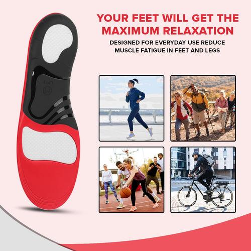 Dr Foot High Arch Support Insoles | Shoe Inserts For Plantar Fasciitis, Flat Feet, Feet Pain, Heel Spur Pain |For All Day Comfort & Support & Shock Absorption | For Men and Women -1 Pair (Large Size)