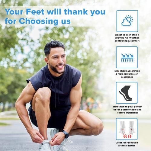 Dr Foot Orthotics Insole | Heavy Duty Support Insoles for Maximum Comfort and Stability | With Shock Absorption | All Day Comfort in Casual Shoes, Sneakers | For Men & Women - 1 Pair (Medium Size)