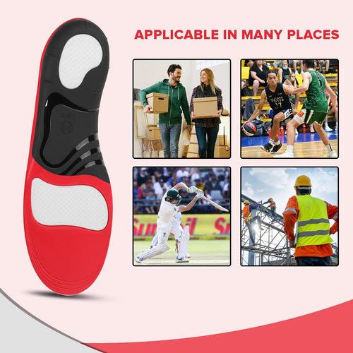 Dr Foot High Arch Support Insoles | Shoe Inserts For Plantar Fasciitis, Flat Feet, Feet Pain, Heel Spur Pain |For All Day Comfort & Support & Shock Absorption | For Men and Women -1 Pair (Large Size)