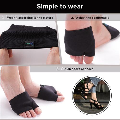 Dr Foot Forefoot Gel Sleeves Cushion Pads With Ball Of Foot Pain Relief | For Metatarsalgia, Calluses Blisters, Diabetic Feet & Morton'S Neuroma | For Men & Women – 1 Pair (Size - L) (Pack of 2)