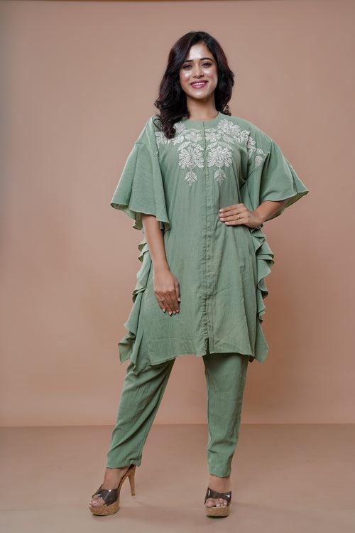 Summer Co-Ord Set with Frilled Sleeves-1428