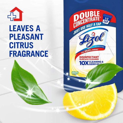 Lizol Double Concentrate Disinfectant Floor Cleaner (Citrus), 900 ml