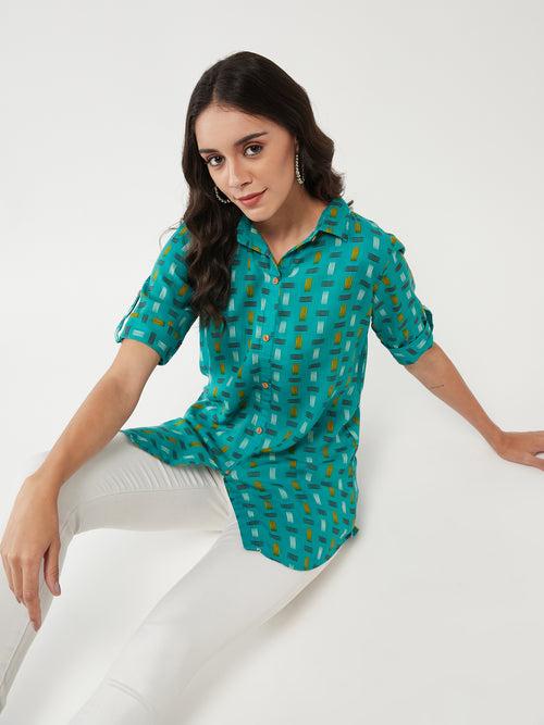 Printed Lounge Shirt Top