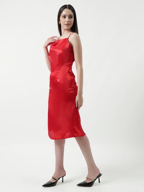 Solid Cowl Neckline Cocktail Dress