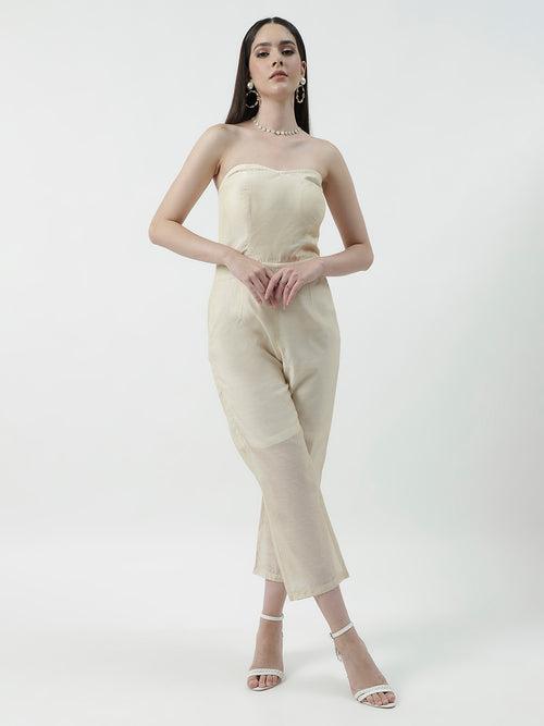 Solid Tube Off-Shoulder Jumpsuit