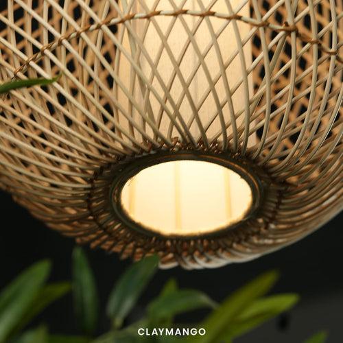 Kanduka 2.0 : Unique handmade Woven Hanging Pendant Light, Natural/Cane Pendant Light for Home restaurants and offices.