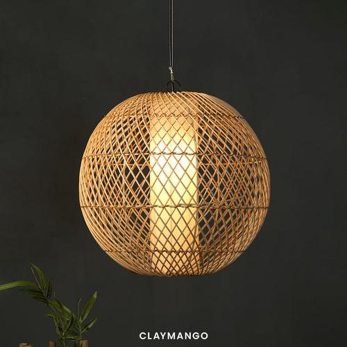 Kanduka 2.0 : Unique handmade Woven Hanging Pendant Light, Natural/Cane Pendant Light for Home restaurants and offices.