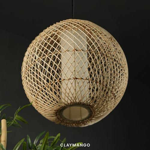 Kanduka 2.0 : Unique handmade Woven Hanging Pendant Light, Natural/Cane Pendant Light for Home restaurants and offices.