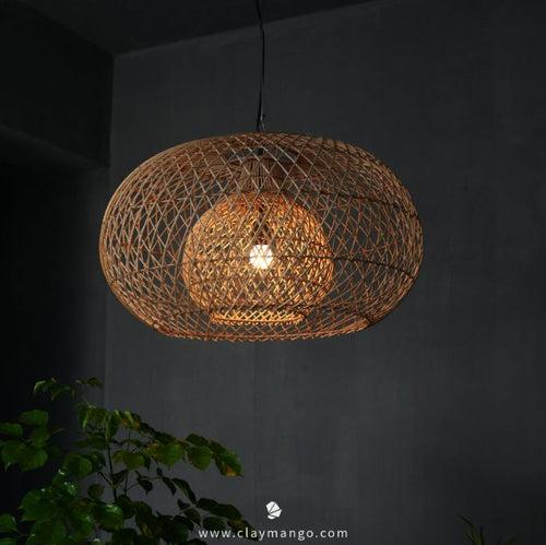 Cosmo : Unique handmade Woven Hanging Pendant Light, Natural/Cane Pendant Light for Home restaurants and offices.