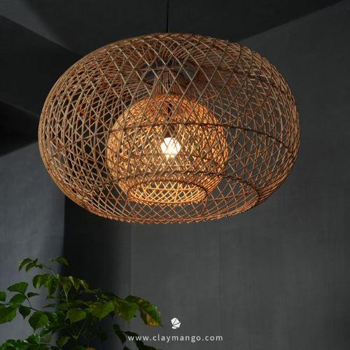 Cosmo : Unique handmade Woven Hanging Pendant Light, Natural/Cane Pendant Light for Home restaurants and offices.