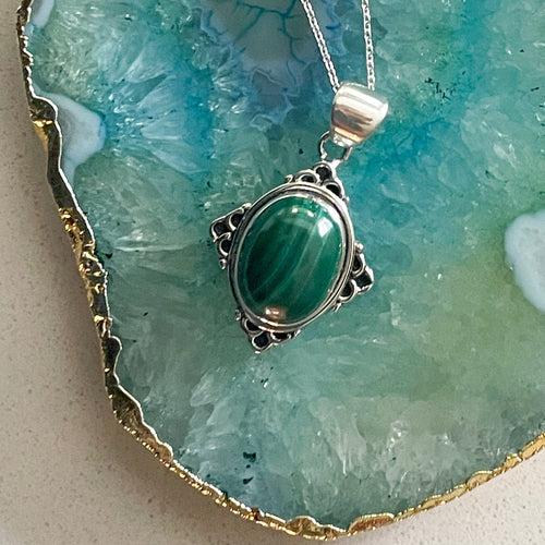 Contemporary Malachite Pendant