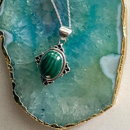 Contemporary Malachite Pendant