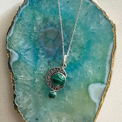 Victorian-carved Malachite Pendant