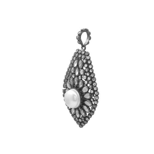 Dazzling Pearl and White Topaz Pendant