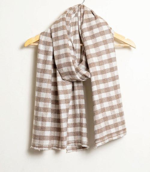 Camel Checks Patterned Super Soft Woolen Muffler