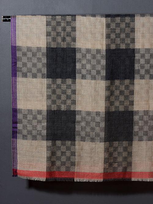 Chess Checks Patterned Pashmina Stole - Multi color