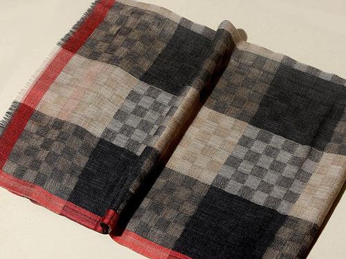 Chess Checks Patterned Pashmina Stole - Multi color