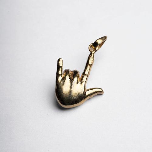 OMVAI : "I Love You" in Sign Language Pendant : Gold-Plating