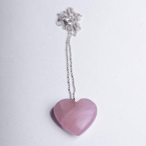 OMVAI : "HEART" Healing Pendant : Natural Rose Quartz (Pink)