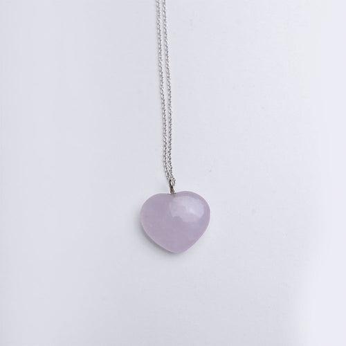 OMVAI : "HEART"  Healing Pendant : Natural Rose Quartz (White)