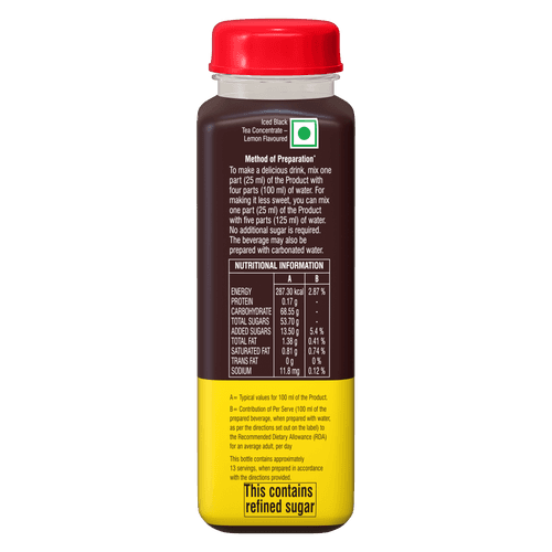 Ripple Treats - Iced Black Tea concentrate lemon Flavoured -  250 ml