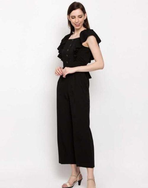 Enchanted Ella Solid Crepe Jumpsuit