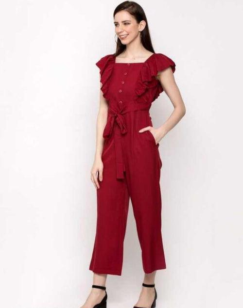 Enchanted Ella Solid Crepe Jumpsuit