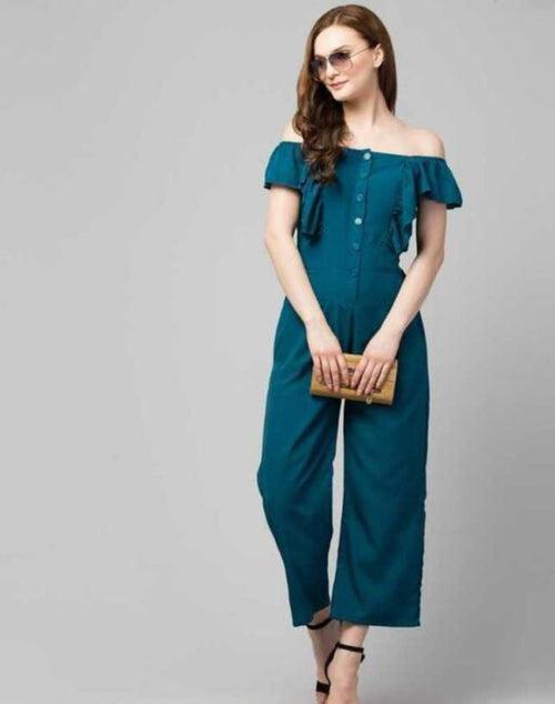 Enchanted Ella Solid Crepe Jumpsuit