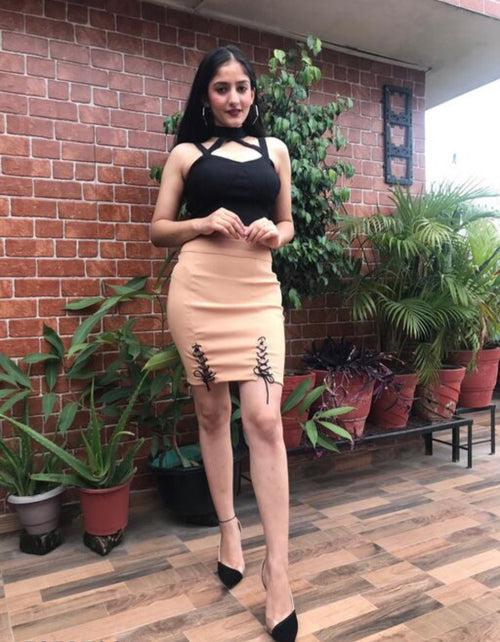 Hot Babe Stylish Skirt With Sleeveless Top (Combo)