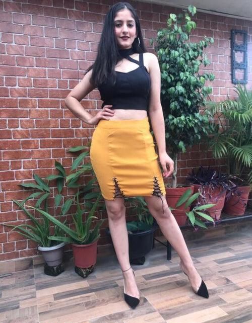 Hot Babe Stylish Skirt With Sleeveless Top (Combo)