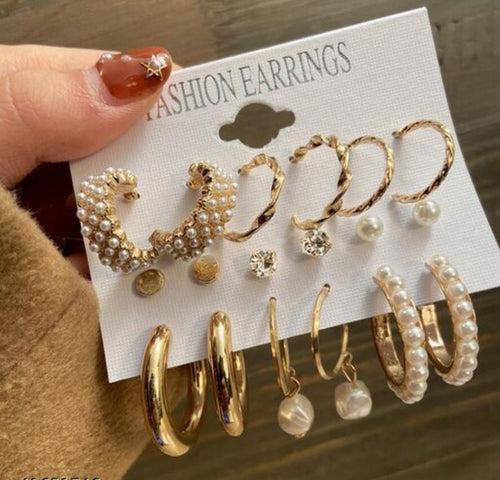 Shimmering Star Gorgeous Pearl Earring Set