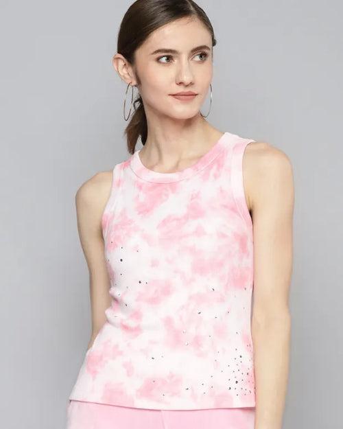 Pink Tie Dye Tank Top