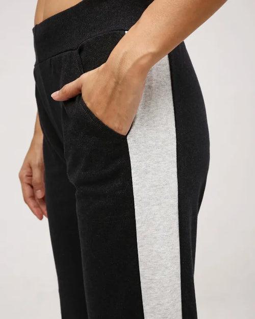 Dark Grey Strip Track Pant