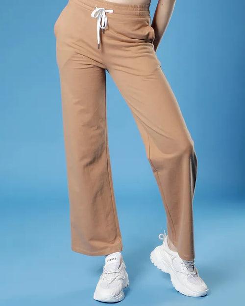 Brown Flared Track Pant