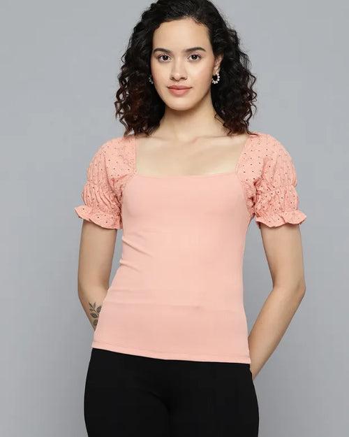 Peach Ruffle Top