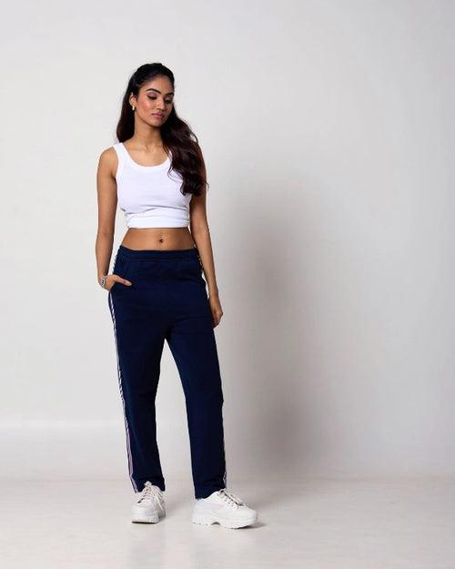 Navy Stripped Track Pant