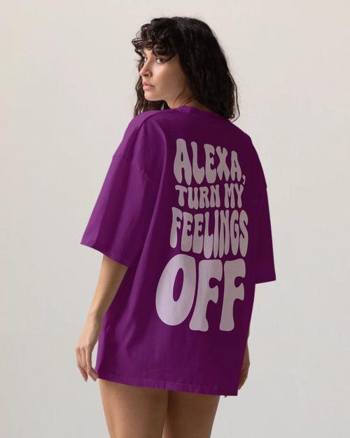 Turn Off My Feelings Mulberry Oversized T-Shirt