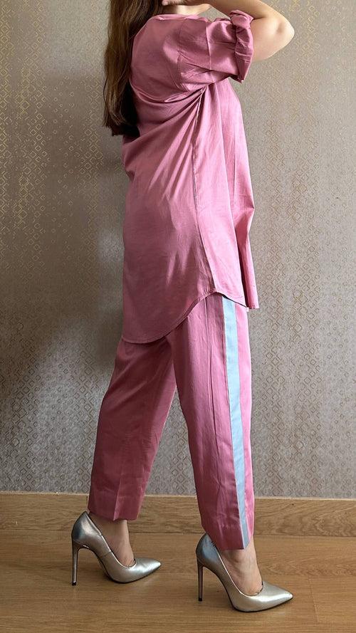 Pink Hand Embroidered Angel Wing Co-ord Set