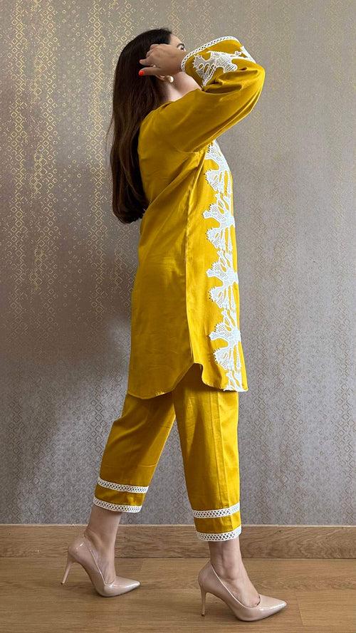 Mustard Venetian Lace Co-ord Set