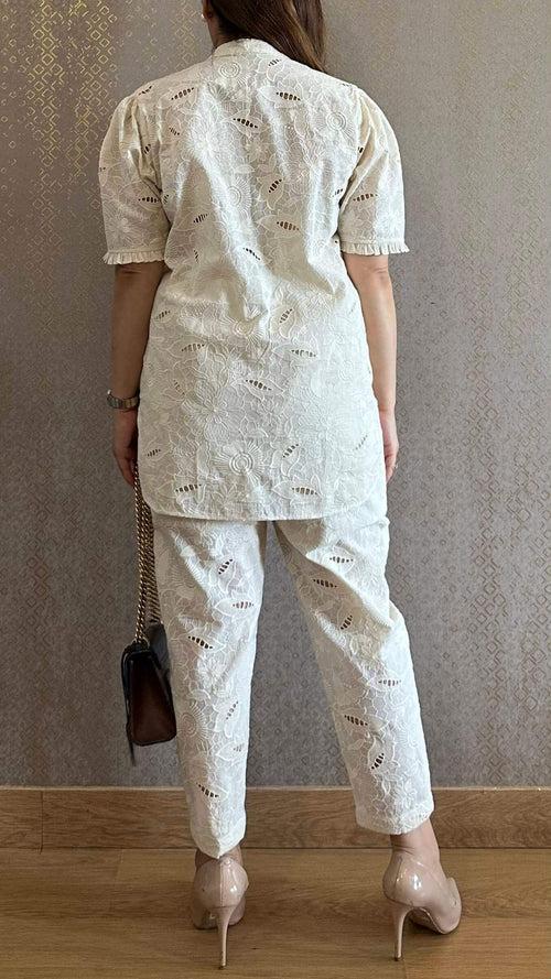 Ivory Embroidered Co-ord Set