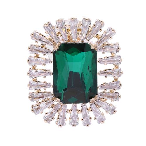 Emerald Green Zircon Stud Earrings