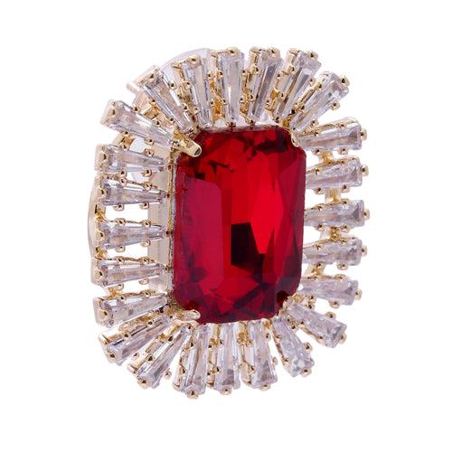 Ruby Red Zircon Stud Earrings